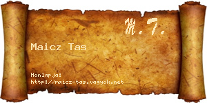 Maicz Tas névjegykártya